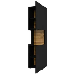 Vetrina 36x140h cm da parete nero rovere Fusion