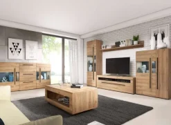 Vetrinetta bassa 90x136h cm 2 ante soggiorno rovere Maiorca