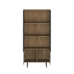 Vetrinetta moderna 90x190h cm 2 ante rovere scuro tortora Domus