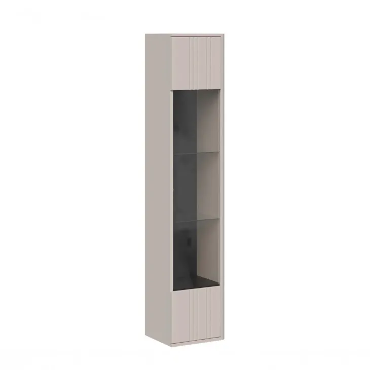 Vetrinetta sospesa a parete 36x164h cm 1 anta beige cashmere Bellagio