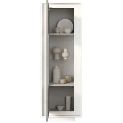 Vetrinetta 67x197cm 1 anta moderna bianco opaco grigio cemento Deluxe
