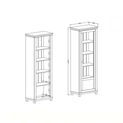 Vetrinetta 71x200h cm 1 anta apertura a sinistra beige Texel