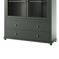 Vetrinetta 126x138h cm 2 ante 2 cassetti verde quercia Texel