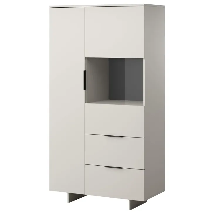 Vetrinetta 90x170h cm 2 ante 2 cassetti soggiorno beige cashmere Stone