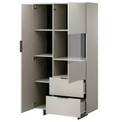Vetrinetta 90x170h cm 2 ante 2 cassetti soggiorno beige cashmere Stone