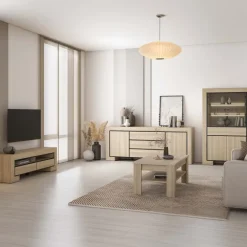 Vetrinetta 113x185h cm 4 ante 1 cassetto rovere Écarté