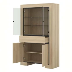 Vetrinetta 113x185h cm 4 ante 1 cassetto rovere Écarté