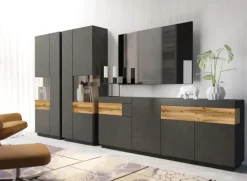 Vetrinetta 80x207h cm 2 ante destra antracite rovere Bahama