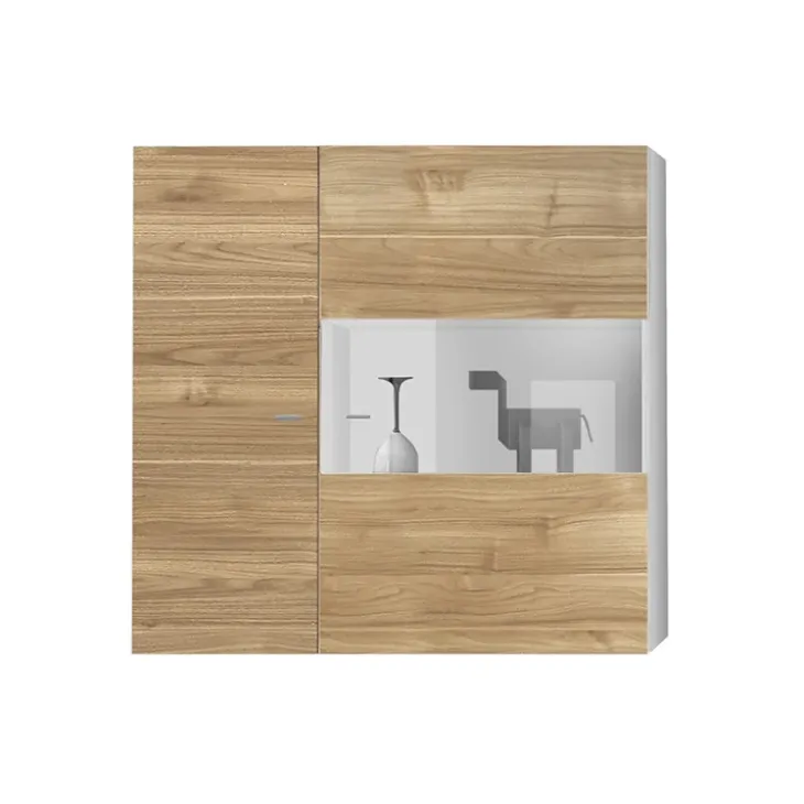 Vetrinetta 95x92h cm 2 ante moderna noce stelvio Infinity