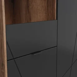 Vetrinetta 94x157h cm 2 ante rovere scuro nero opaco Elin