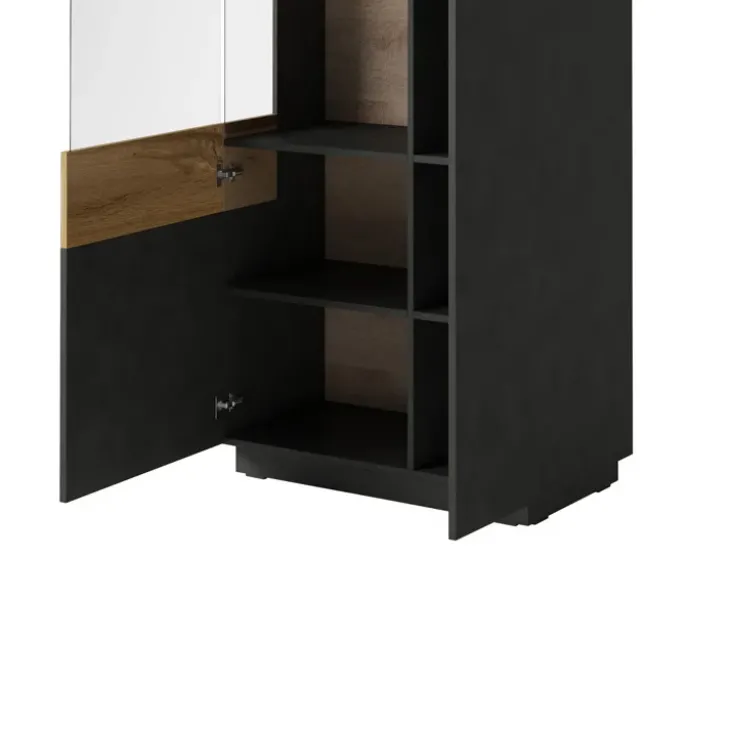 Vetrinetta 80x207h cm 2 ante sinistra moderna antracite rovere Bahama