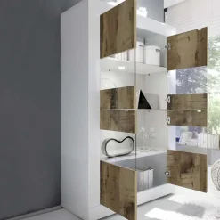 Vetrinetta 102x162h cm 4 ante soggiorno bianco lucido pero Eternity