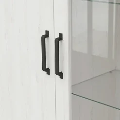 Vetrinetta 102x201h cm 2 ante soggiorno bianco frassinato rovere Lars