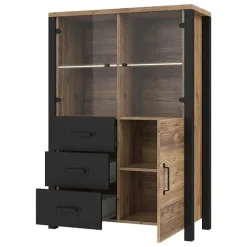 Vetrinetta 101x146h cm moderna quercia nero opaco Nebraska