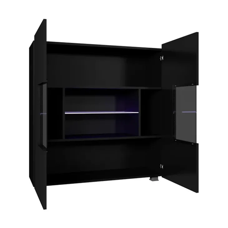 Vetrinetta 100x107h cm moderna soggiorno nero Corale