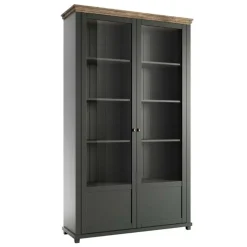 Vetrinetta 126x200h cm soggiorno moderna verde quercia Texel